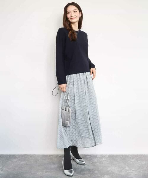 MK MICHEL KLEIN / エムケーミッシェルクラン ロング・マキシ丈スカート | チェック柄シフォンスカート/洗える | 詳細27