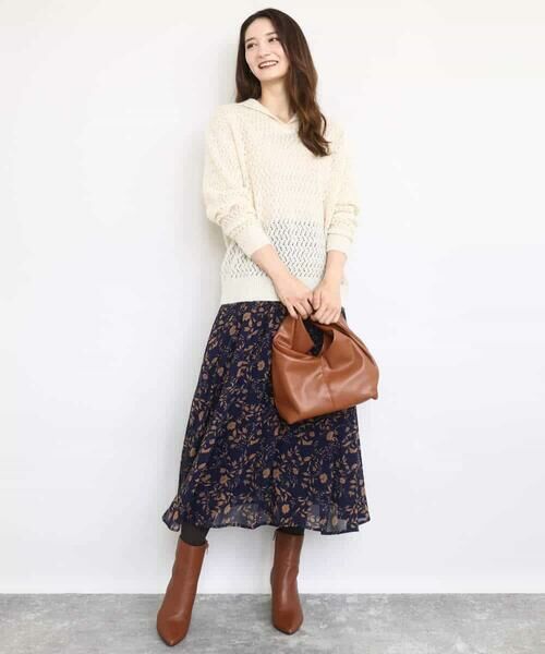 MK MICHEL KLEIN / エムケーミッシェルクラン ロング・マキシ丈スカート | レトロ花柄スカート/洗える | 詳細13