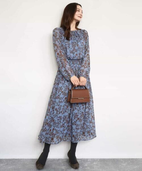 MK MICHEL KLEIN / エムケーミッシェルクラン ロング・マキシ丈スカート | レトロ花柄スカート/洗える | 詳細4