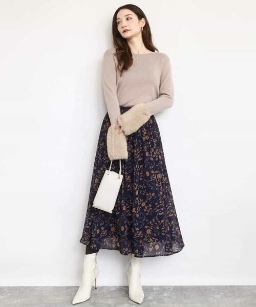 MK MICHEL KLEIN / エムケーミッシェルクラン ロング・マキシ丈スカート | レトロ花柄スカート/洗える | 詳細7