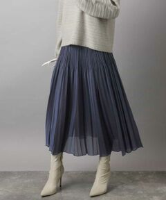 MK MICHEL KLEIN / エムケーミッシェルクラン ロング・マキシ丈スカート | ブライトシアープリーツスカート/洗える