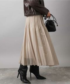 MK MICHEL KLEIN / エムケーミッシェルクラン ロング・マキシ丈スカート | ブライトシアープリーツスカート/洗える