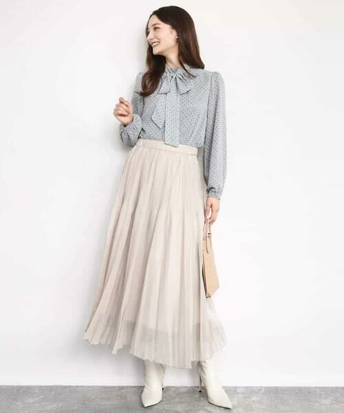 MK MICHEL KLEIN / エムケーミッシェルクラン ロング・マキシ丈スカート | ブライトシアープリーツスカート/洗える | 詳細21