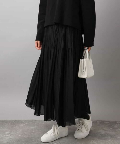 MK MICHEL KLEIN / エムケーミッシェルクラン ロング・マキシ丈スカート | ブライトシアープリーツスカート/洗える | 詳細27