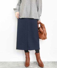 MK MICHEL KLEIN / エムケーミッシェルクラン ロング・マキシ丈スカート | ガンクラブチェック柄ナロースカート/洗える