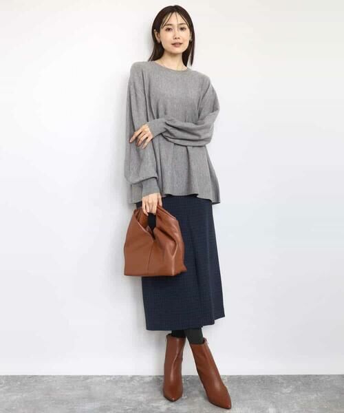 MK MICHEL KLEIN / エムケーミッシェルクラン ロング・マキシ丈スカート | ガンクラブチェック柄ナロースカート/洗える | 詳細10