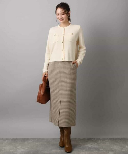 MK MICHEL KLEIN / エムケーミッシェルクラン ロング・マキシ丈スカート | ガンクラブチェック柄ナロースカート/洗える | 詳細16