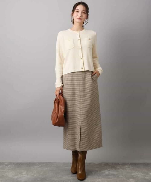 MK MICHEL KLEIN / エムケーミッシェルクラン ロング・マキシ丈スカート | ガンクラブチェック柄ナロースカート/洗える | 詳細17