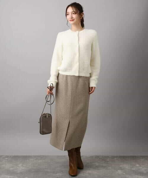 MK MICHEL KLEIN / エムケーミッシェルクラン ロング・マキシ丈スカート | ガンクラブチェック柄ナロースカート/洗える | 詳細25