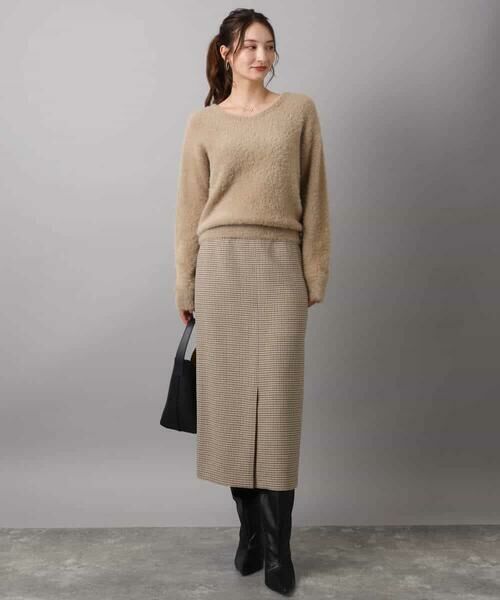 MK MICHEL KLEIN / エムケーミッシェルクラン ロング・マキシ丈スカート | ガンクラブチェック柄ナロースカート/洗える | 詳細26