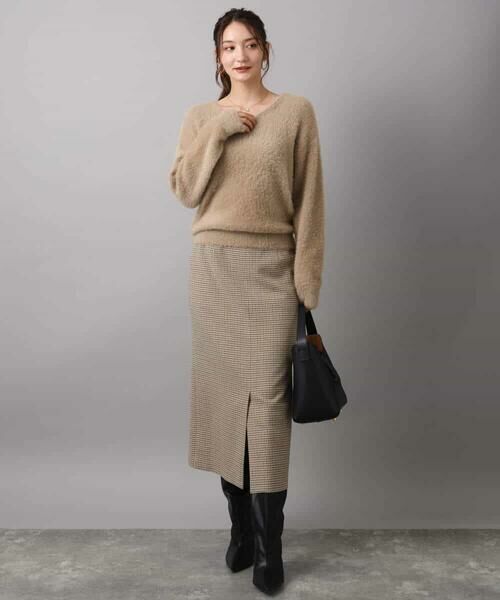 MK MICHEL KLEIN / エムケーミッシェルクラン ロング・マキシ丈スカート | ガンクラブチェック柄ナロースカート/洗える | 詳細27