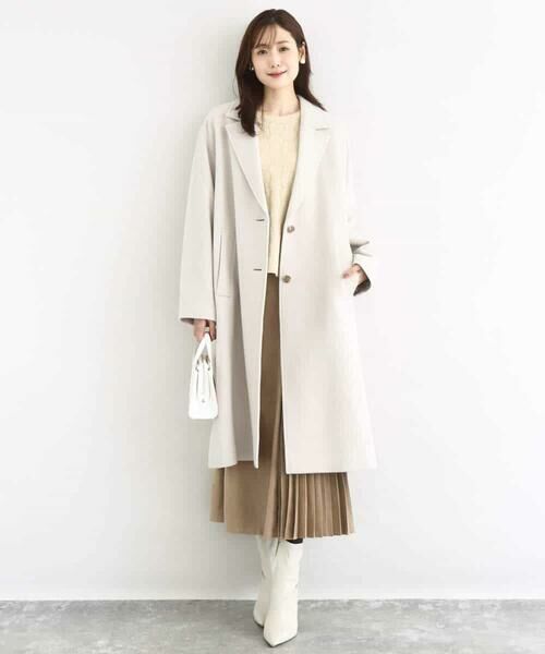 MK MICHEL KLEIN / エムケーミッシェルクラン ロング・マキシ丈スカート | 部分プリーツデザイン スウェードライクスカート/洗える | 詳細22