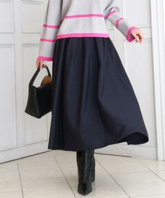 MK MICHEL KLEIN / エムケーミッシェルクラン ロング・マキシ丈スカート | ヴィンテージ加工タックギャザースカート/洗える