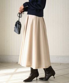 MK MICHEL KLEIN / エムケーミッシェルクラン ロング・マキシ丈スカート | ヴィンテージ加工タックギャザースカート/洗える