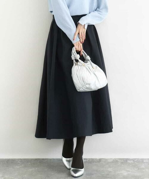 MK MICHEL KLEIN / エムケーミッシェルクラン ロング・マキシ丈スカート | ヴィンテージ加工タックギャザースカート/洗える | 詳細1