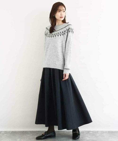 MK MICHEL KLEIN / エムケーミッシェルクラン ロング・マキシ丈スカート | ヴィンテージ加工タックギャザースカート/洗える | 詳細15