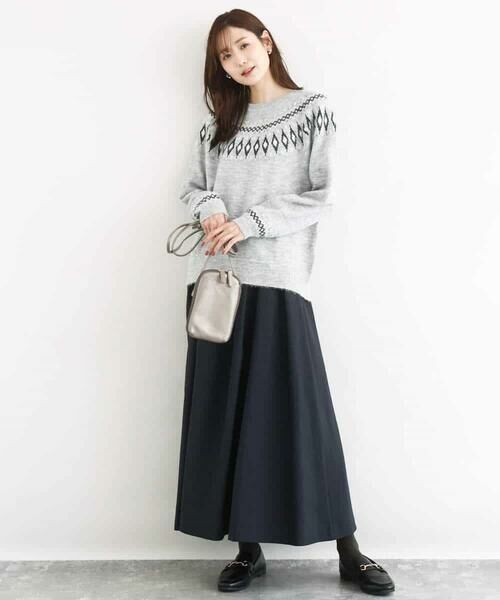 MK MICHEL KLEIN / エムケーミッシェルクラン ロング・マキシ丈スカート | ヴィンテージ加工タックギャザースカート/洗える | 詳細16