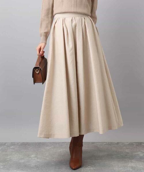 MK MICHEL KLEIN / エムケーミッシェルクラン ロング・マキシ丈スカート | ヴィンテージ加工タックギャザースカート/洗える | 詳細23