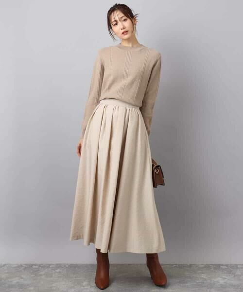 MK MICHEL KLEIN / エムケーミッシェルクラン ロング・マキシ丈スカート | ヴィンテージ加工タックギャザースカート/洗える | 詳細24