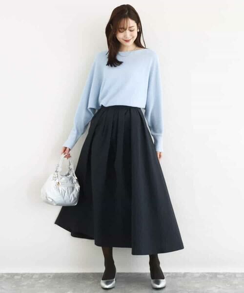 MK MICHEL KLEIN / エムケーミッシェルクラン ロング・マキシ丈スカート | ヴィンテージ加工タックギャザースカート/洗える | 詳細3