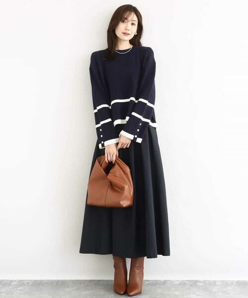 MK MICHEL KLEIN / エムケーミッシェルクラン ロング・マキシ丈スカート | ヴィンテージ加工タックギャザースカート/洗える | 詳細8