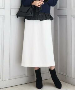 MK MICHEL KLEIN / エムケーミッシェルクラン ロング・マキシ丈スカート | ループネップツイードIラインスカート/洗える