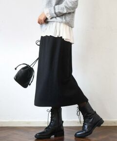 MK MICHEL KLEIN / エムケーミッシェルクラン ロング・マキシ丈スカート | ループネップツイードIラインスカート/洗える