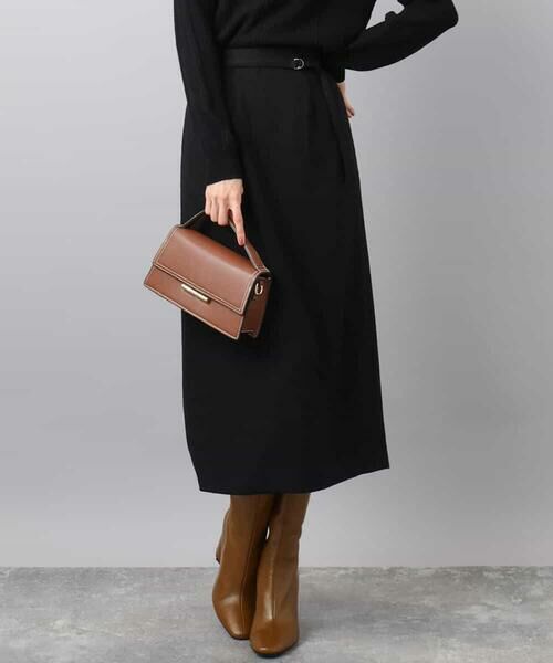 MK MICHEL KLEIN / エムケーミッシェルクラン ロング・マキシ丈スカート | ループネップツイードIラインスカート/洗える | 詳細1