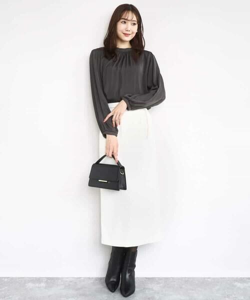 MK MICHEL KLEIN / エムケーミッシェルクラン ロング・マキシ丈スカート | ループネップツイードIラインスカート/洗える | 詳細13