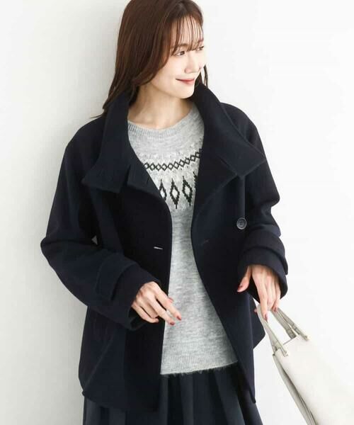 MK MICHEL KLEIN / エムケーミッシェルクラン その他アウター | [超軽量]エアリアルウール スタンドカラーショートコート | 詳細11