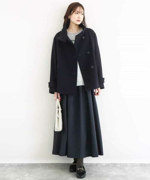 MK MICHEL KLEIN / エムケーミッシェルクラン その他アウター | [超軽量]エアリアルウール スタンドカラーショートコート | 詳細12