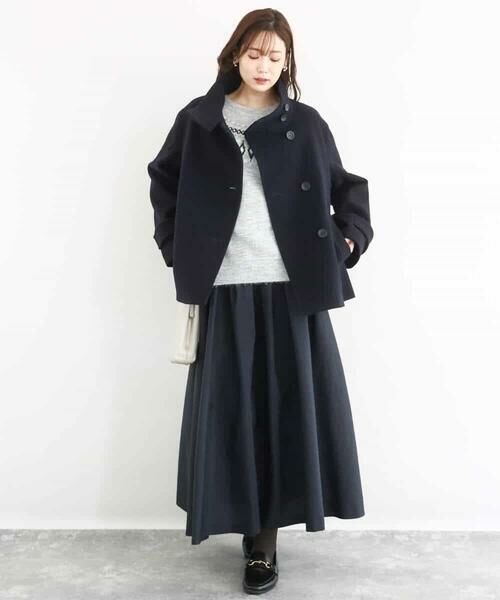 MK MICHEL KLEIN / エムケーミッシェルクラン その他アウター | [超軽量]エアリアルウール スタンドカラーショートコート | 詳細13