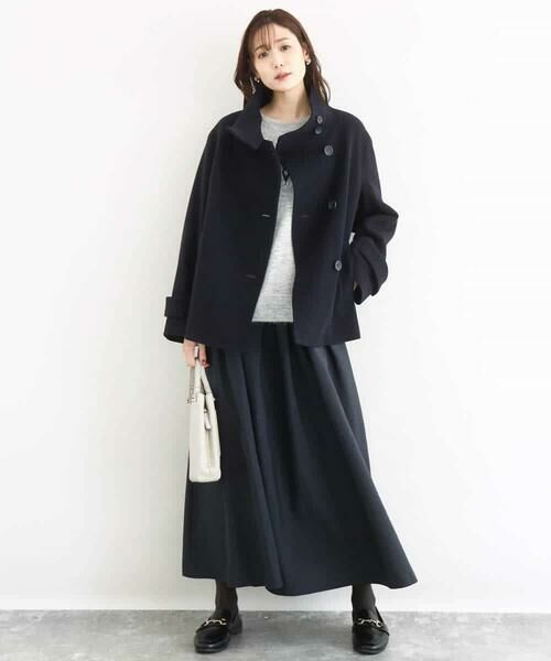 MK MICHEL KLEIN / エムケーミッシェルクラン その他アウター | [超軽量]エアリアルウール スタンドカラーショートコート | 詳細14