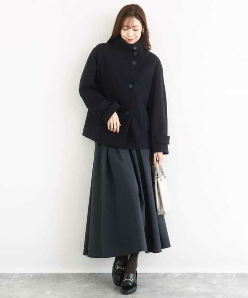 MK MICHEL KLEIN / エムケーミッシェルクラン その他アウター | [超軽量]エアリアルウール スタンドカラーショートコート | 詳細16