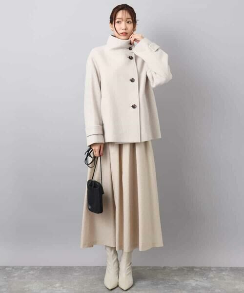 MK MICHEL KLEIN / エムケーミッシェルクラン その他アウター | [超軽量]エアリアルウール スタンドカラーショートコート | 詳細2