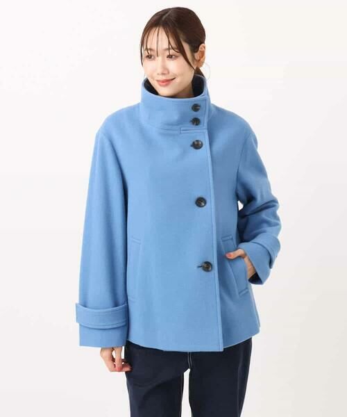 MK MICHEL KLEIN / エムケーミッシェルクラン その他アウター | [超軽量]エアリアルウール スタンドカラーショートコート | 詳細28