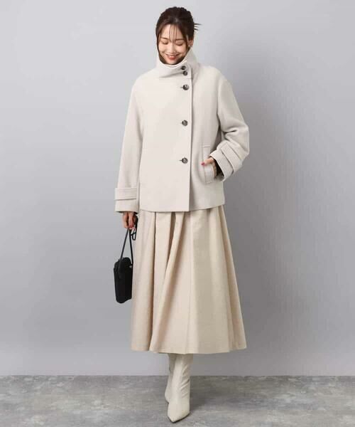 MK MICHEL KLEIN / エムケーミッシェルクラン その他アウター | [超軽量]エアリアルウール スタンドカラーショートコート | 詳細3