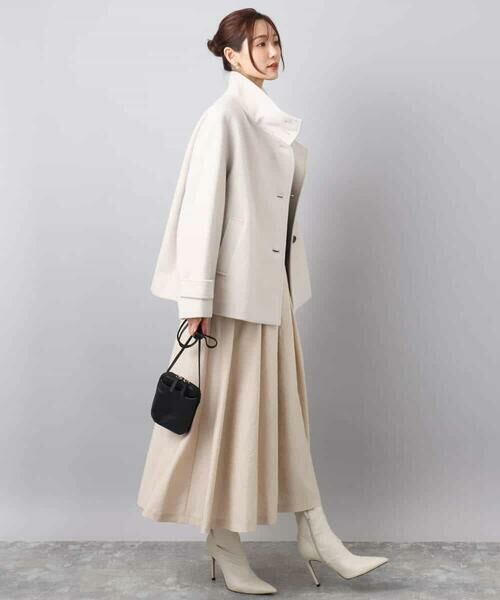 MK MICHEL KLEIN / エムケーミッシェルクラン その他アウター | [超軽量]エアリアルウール スタンドカラーショートコート | 詳細5