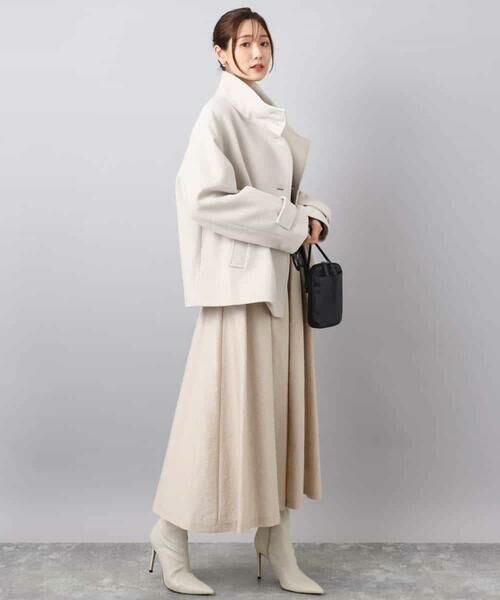 MK MICHEL KLEIN / エムケーミッシェルクラン その他アウター | [超軽量]エアリアルウール スタンドカラーショートコート | 詳細6