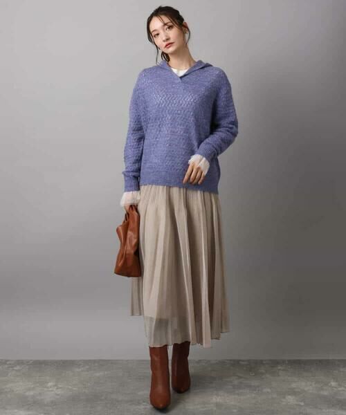 MK MICHEL KLEIN / エムケーミッシェルクラン カットソー | 袖口チュールデザイン インナーカットソー/洗える | 詳細8