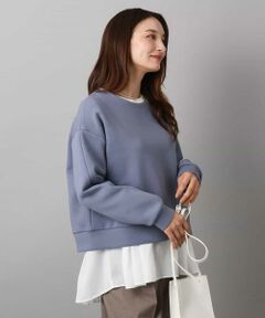 MK MICHEL KLEIN / エムケーミッシェルクラン カットソー | クロップド丈ダンボールプルオーバー/洗える