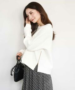 MK MICHEL KLEIN / エムケーミッシェルクラン カットソー | クロップド丈ダンボールプルオーバー/洗える