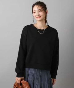 MK MICHEL KLEIN / エムケーミッシェルクラン カットソー | クロップド丈ダンボールプルオーバー/洗える