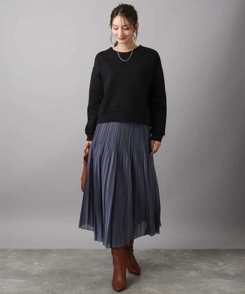 MK MICHEL KLEIN / エムケーミッシェルクラン カットソー | クロップド丈ダンボールプルオーバー/洗える | 詳細2