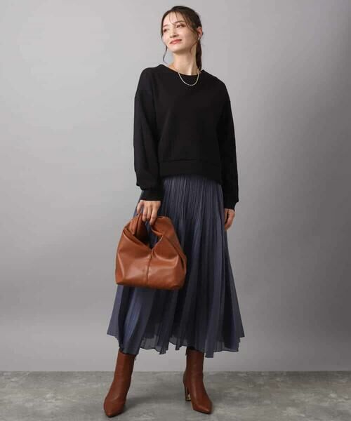 MK MICHEL KLEIN / エムケーミッシェルクラン カットソー | クロップド丈ダンボールプルオーバー/洗える | 詳細3