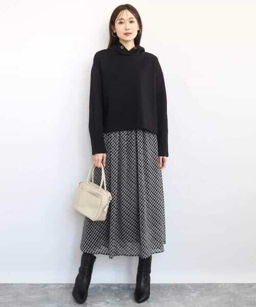 MK MICHEL KLEIN / エムケーミッシェルクラン パーカー | クロップド丈ダンボールフーディー/洗える | 詳細5