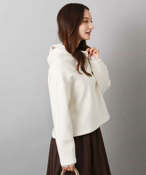 MK MICHEL KLEIN / エムケーミッシェルクラン パーカー | クロップド丈ダンボールフーディー/洗える | 詳細9