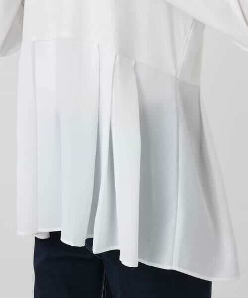 MK MICHEL KLEIN / エムケーミッシェルクラン カットソー | タックプリーツデザイン ペプラムインナーカットソー/洗える | 詳細13