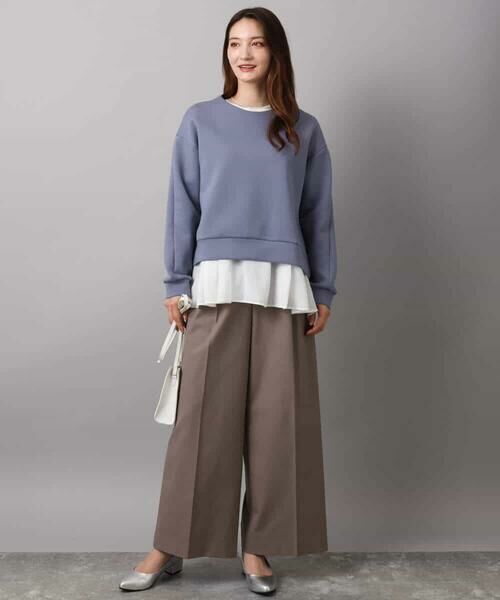 MK MICHEL KLEIN / エムケーミッシェルクラン カットソー | タックプリーツデザイン ペプラムインナーカットソー/洗える | 詳細5