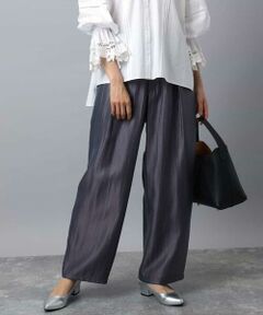 MK MICHEL KLEIN / エムケーミッシェルクラン その他パンツ | サテン地バレルパンツ/洗える